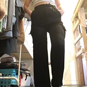 Silk high waisted pants